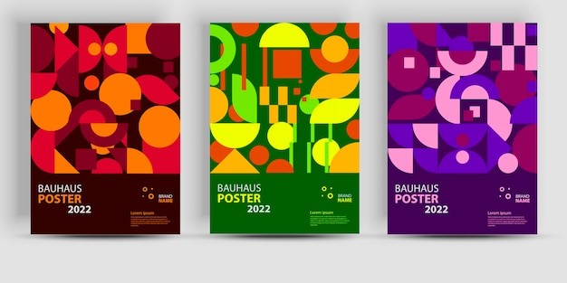 抽象几何海报包豪斯几何背景抽象图形海报模板