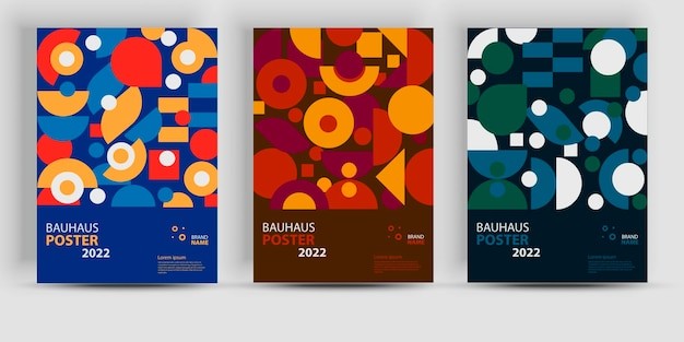 抽象几何海报包豪斯几何背景抽象图形海报模板