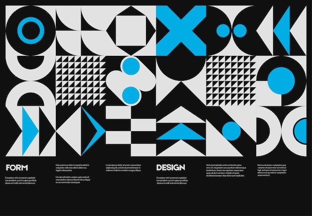 抽象图形瑞士海报设计模板