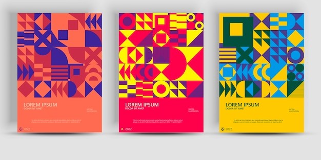 抽象几何海报包豪斯几何背景模板