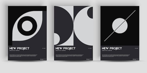 抽象图形瑞士海报设计模板