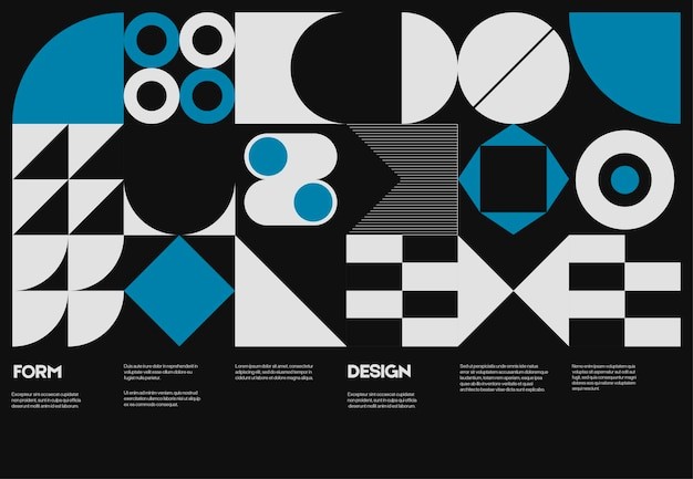 抽象图形瑞士海报设计模板