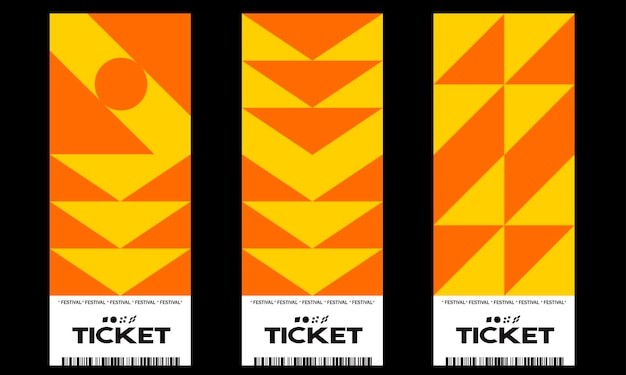 现代主义新美学野蛮主义抽象图形票据门票模板