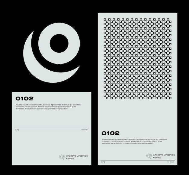 抽象图案图形野蛮主义海报封面排版模板