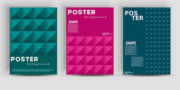 极简菱形晶格图案海报封面模板