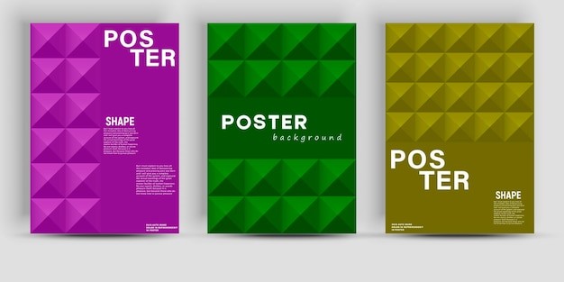 极简菱形晶格图案海报封面模板