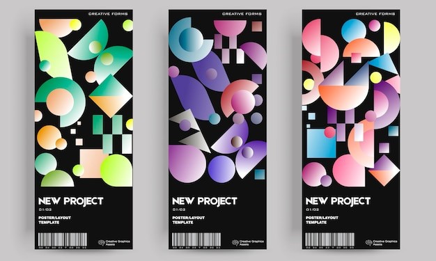 抽象几何海报包豪斯几何背景票据门票模板