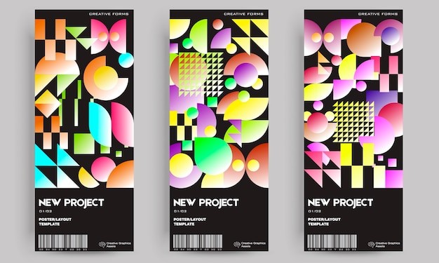 抽象几何海报包豪斯几何背景票据门票模板