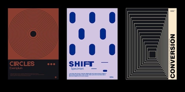 抽象图形瑞士海报设计模板