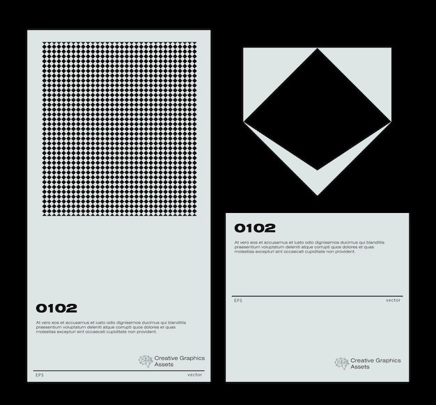 抽象图案图形野蛮主义海报封面排版模板