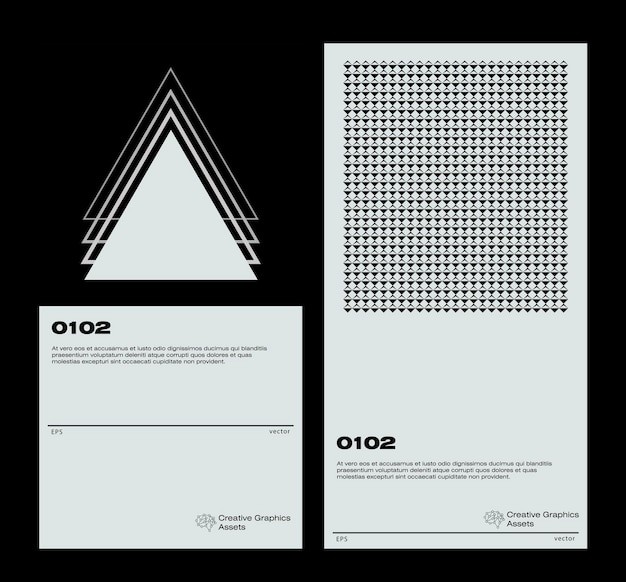 抽象图案图形野蛮主义海报封面排版模板