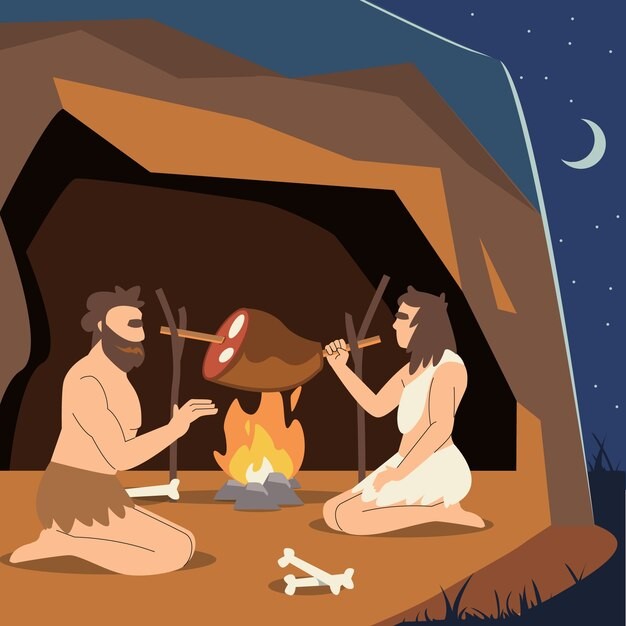 旧石器时代原始人生活场景