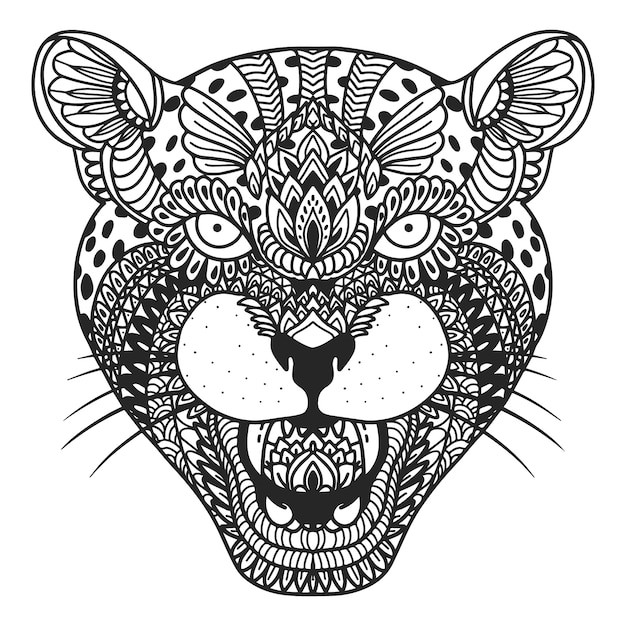 曼陀罗动物猎豹插画