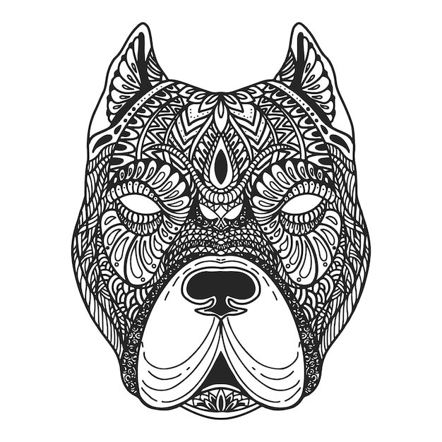 曼陀罗动物狗插画