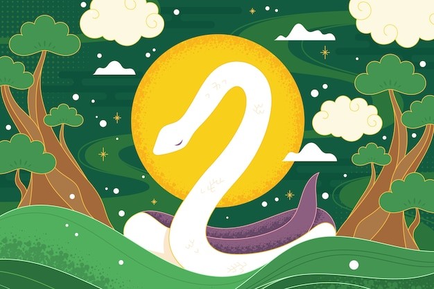 十二生肖蛇插画