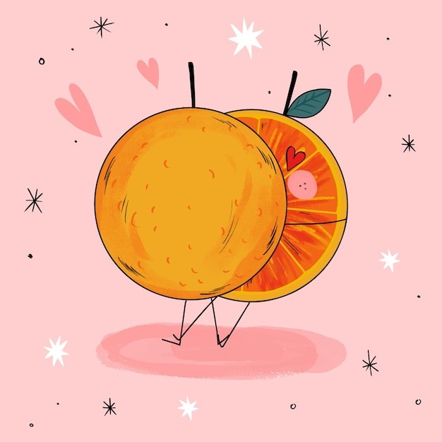 橙子插画