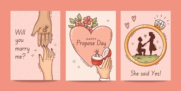 求婚卡片贺卡明星片插画