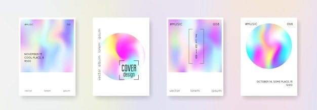 抽象全息渐变海报封面模板