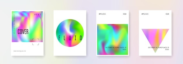 抽象全息渐变海报封面模板