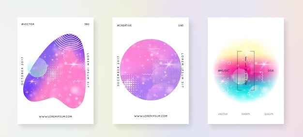 抽象全息渐变海报封面模板