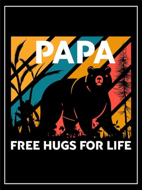 熊T恤印花图案插画模板