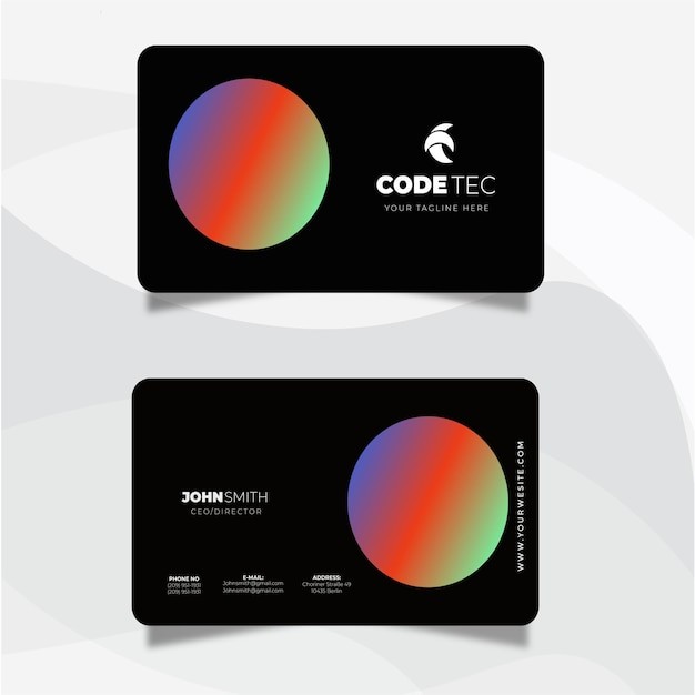 渐变黑色名片模板