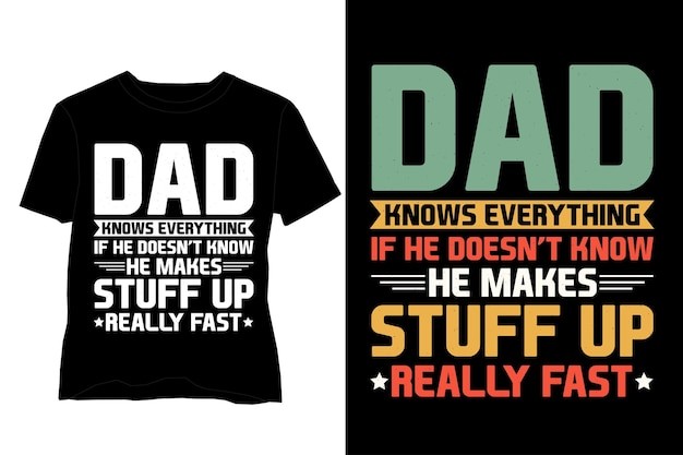 爸爸无所不知T恤图案印花模板