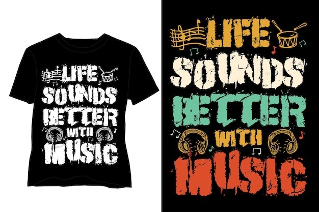 音乐T恤图案印花模板