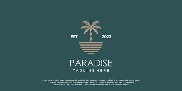 盆栽棕榈树海滩标志logo