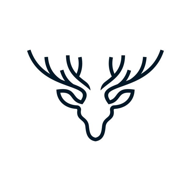鹿角鹿头标志logo