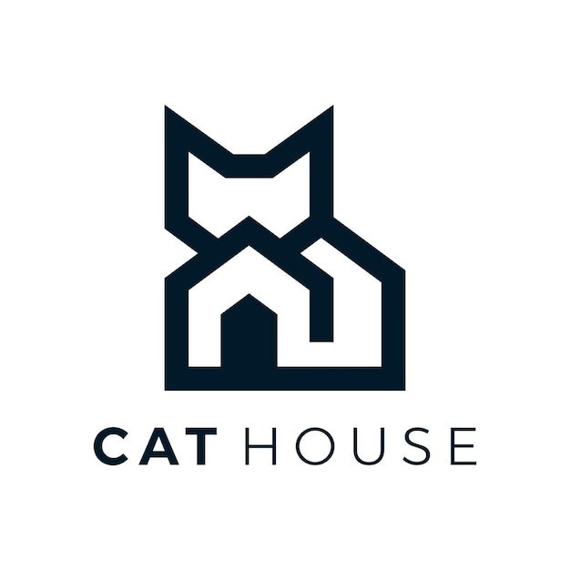猫房子宠物医院宠物之家标志logo