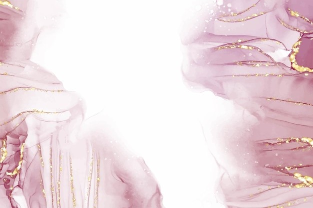粉色水彩大理石金色纹理背景