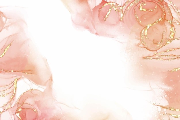 粉色水彩大理石金色纹理背景