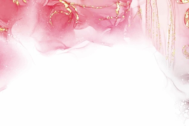 粉色水彩大理石金色纹理背景