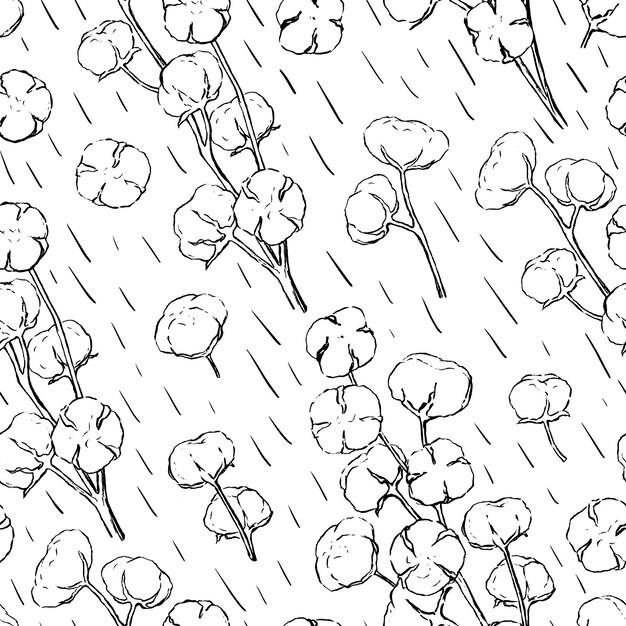 棉花无缝花纹平铺图案