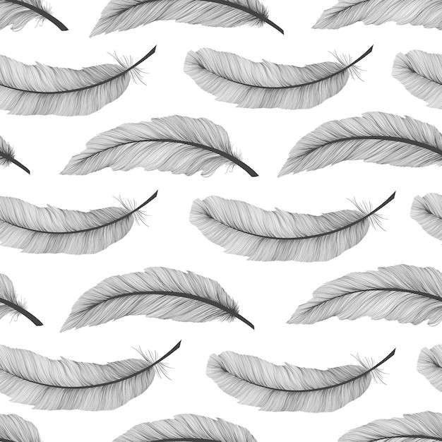 羽毛无缝平铺图案花纹