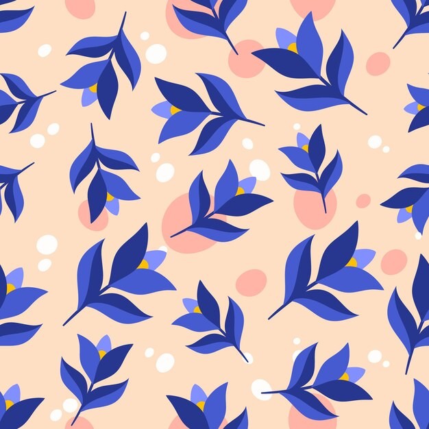 植物叶子无缝平铺图案花纹