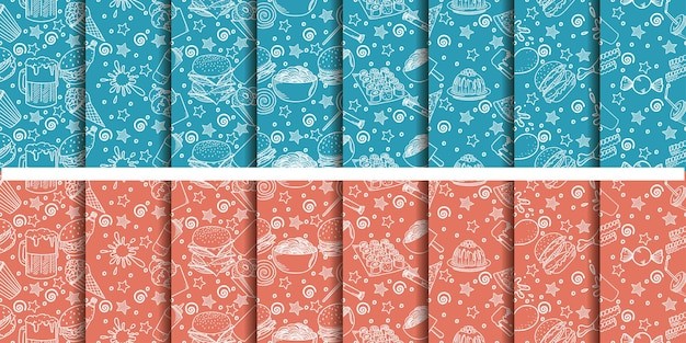 包装纸蛋糕糖果汉堡甜品图案花纹