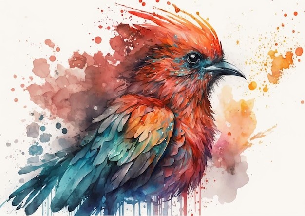 水彩风格鸟类艺术插画