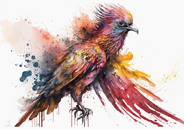 水彩风格鸟类艺术插画