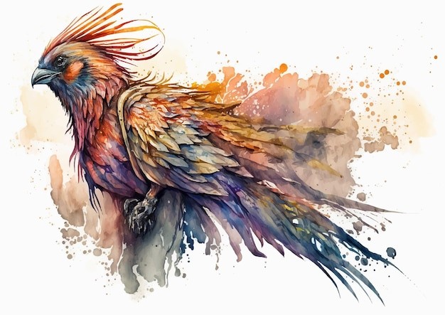 水彩风格鸟类艺术插画