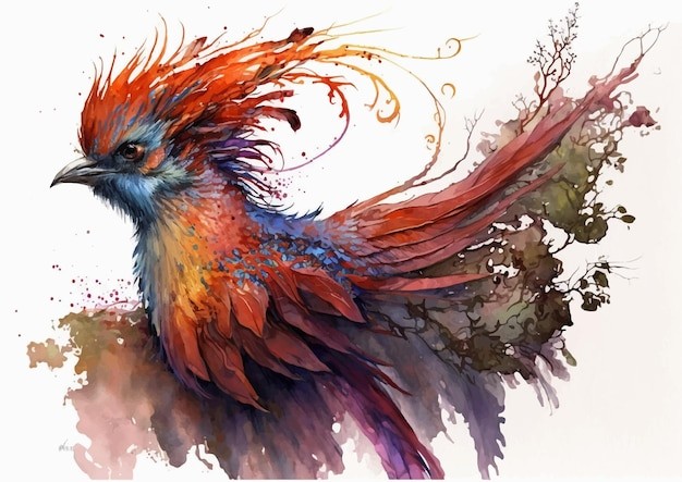 水彩风格鸟类艺术插画