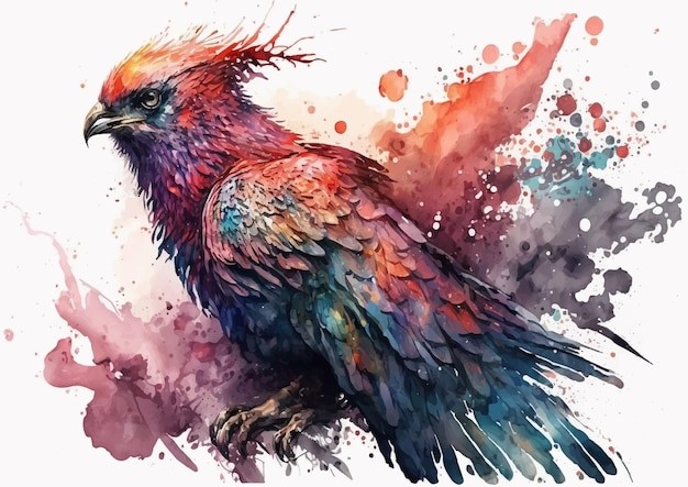 水彩风格鸟类艺术插画