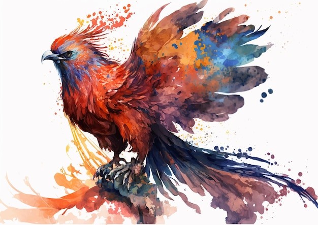 水彩风格鸟类艺术插画