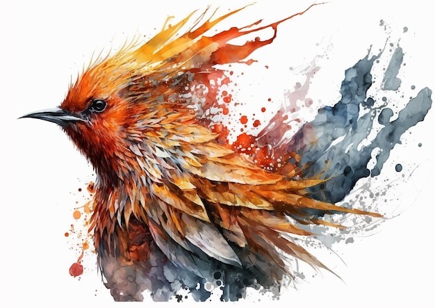 水彩风格鸟类艺术插画