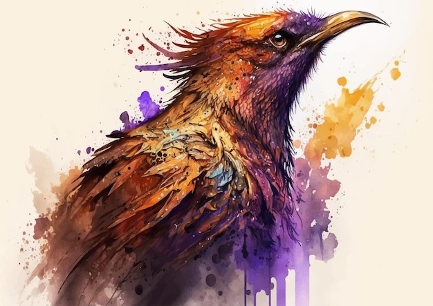 水彩风格鸟类艺术插画