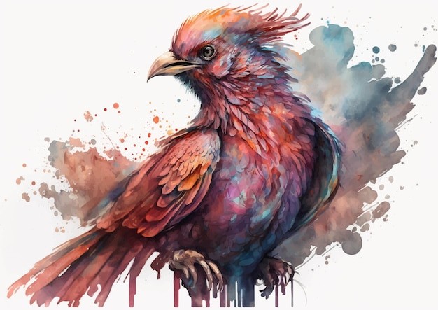 水彩风格鸟类艺术插画