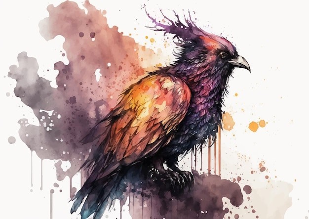 水彩风格鸟类艺术插画