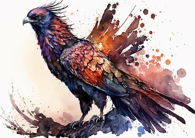 水彩风格鸟类艺术插画