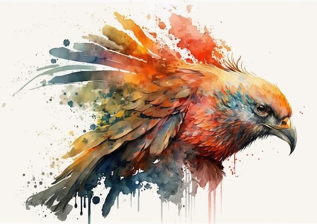 水彩风格鸟类艺术插画